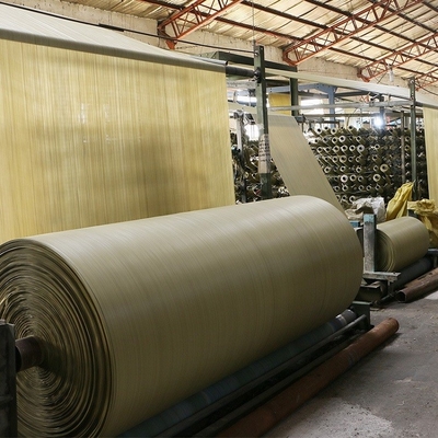 Polypropylene Woven Tubular Fabric Untuk Tas 12 * 12 107gsm 3000m Panjang
